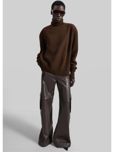 The Frankie Shop Gala Padded Knit Turtleneck - Brown