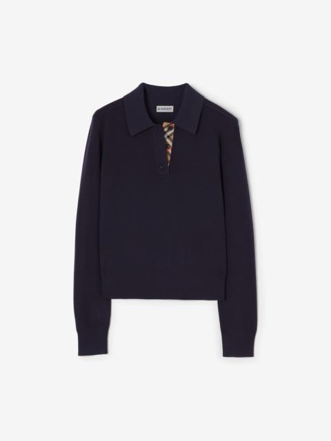 Burberry Long-sleeve Wool Polo Shirt