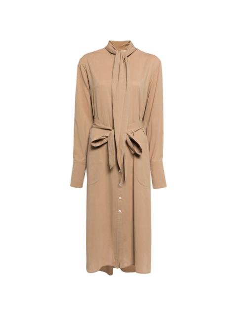 belted handkerchief shirtdress