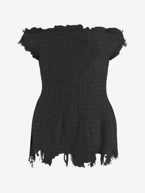 Matières Fécales distressed tweed blouse