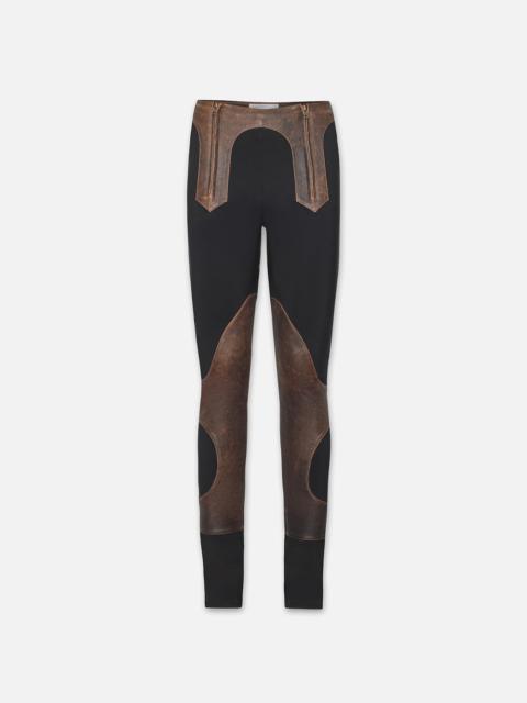 FRAME Leather Combo Pant in Black Multi