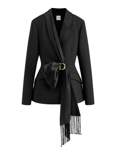 Dior BLACK VIRGIN WOOL AND SILK CRÊPE FITTED JACKET