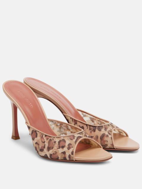Amina Muaddi Alexa leopard-print lace mules
