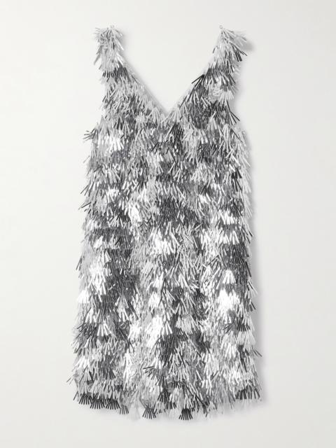 rabanne Fringed Chainmail Mini Dress