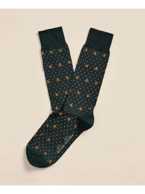 Brooks Brothers Cotton-Blend Squirrel Socks