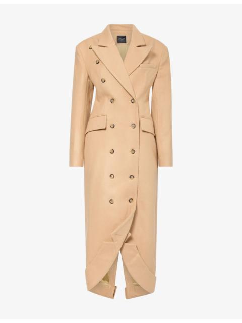 A.W.A.K.E. MODE Structured Collar Hem Wool Coat