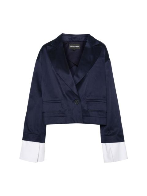 twill cropped jacket