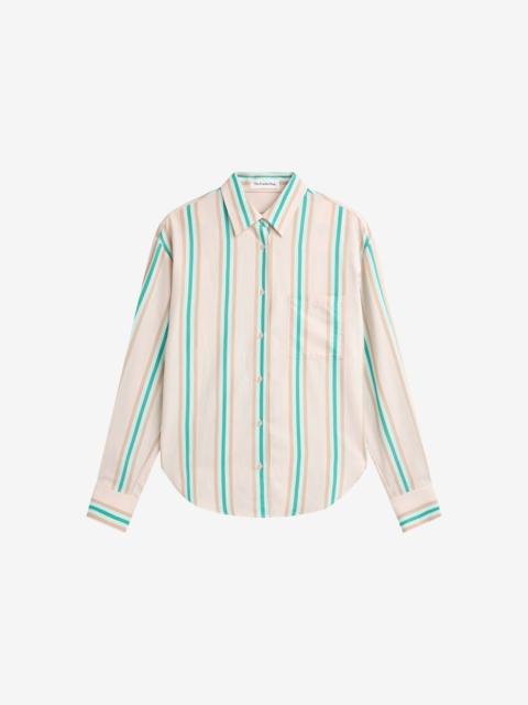 The Frankie Shop Peri Fluid Shirt - Beige Multi Stripe