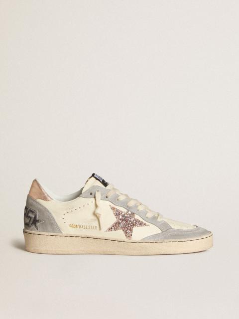Golden Goose Ball Star in nappa with glitter star and metallic heel tab