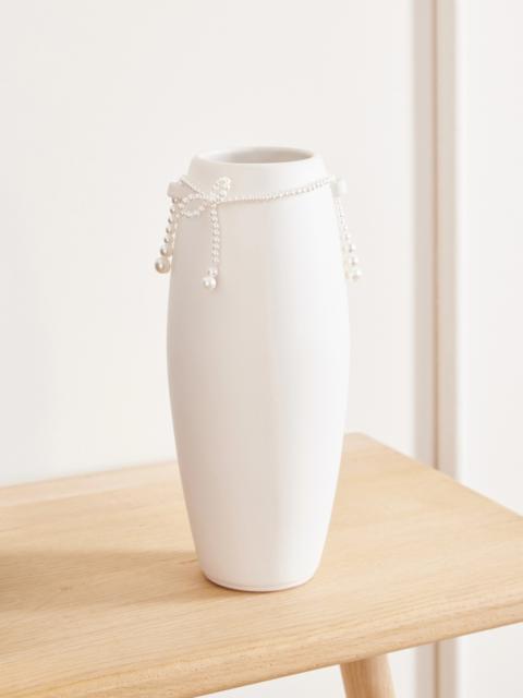 Completedworks Pearl-effect Bead-embellished Ceramic Medium Vase