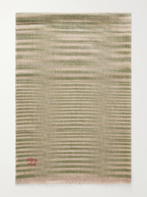 KARDO Embroidered Striped Cashmere Scarf