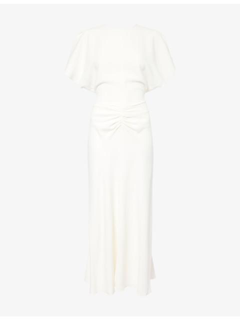 Victoria Beckham Bela Split-Sleeves Woven Midi Dress