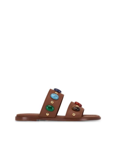 Gianvito Rossi embellished flat leather sandals