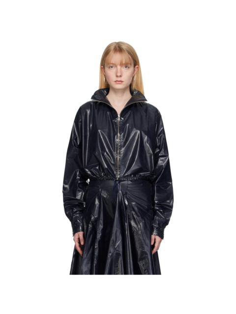 TALIA BYRE Navy Shiny Bomber Jacket