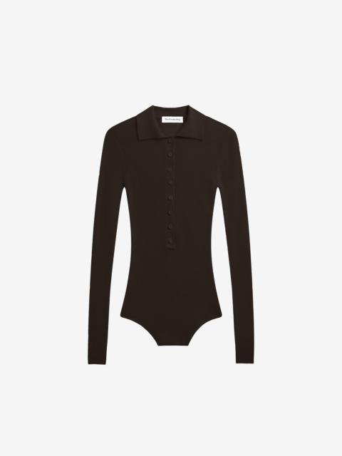 The Frankie Shop Solana Polo Bodysuit - Brown