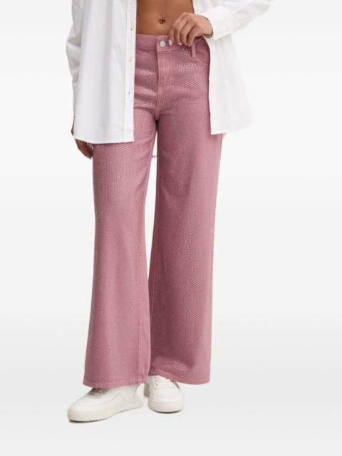 GUESS USA rhinestone-embellished denim jeans