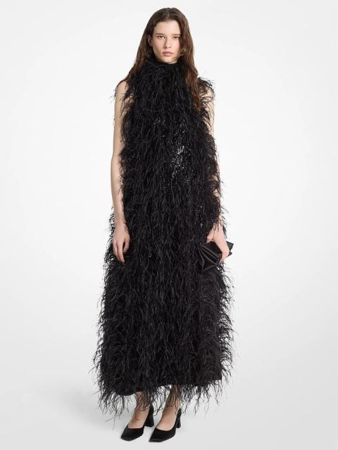 MICHAEL KORS COLLECTION Embroidered Crepe Jersey Gown