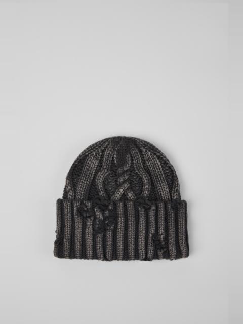 CAMPERLAB DISTRESSED CABLE KNIT BEANIE
