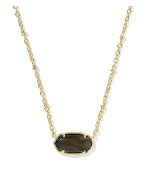 KENDRA SCOTT Tiger Striped Elisa Gold Short Pendant Necklace
