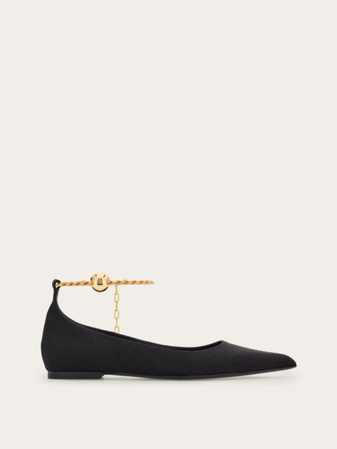 FERRAGAMO Ballet flat with ankle chain