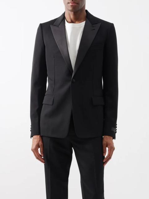 Wool-grain de poudre tuxedo jacket