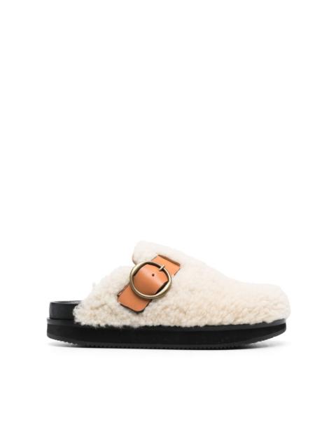 faux shearling mules