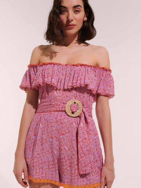 Poupette St Barth Short Jumpsuit Bella - Lilac Abori