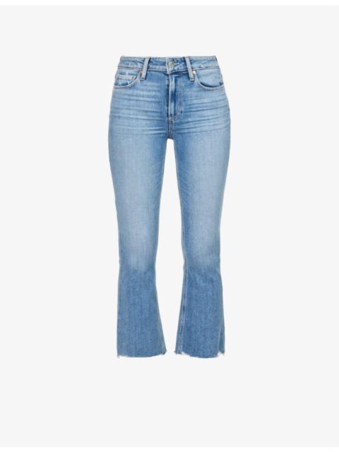 PAIGE Colette cropped flared high-rise stretch-denim jeans