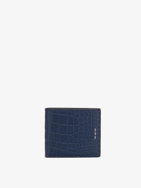 FENDI Blue alligator leather bi-fold wallet