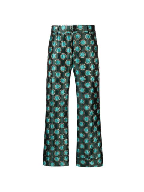 La DoubleJ Hendrix graphic-print cropped trousers