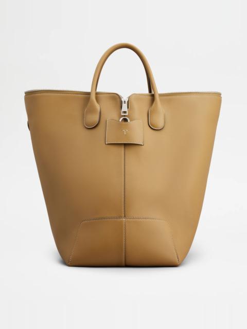 Tod's TOD'S DI BAG SWING IN LEATHER LARGE - BROWN