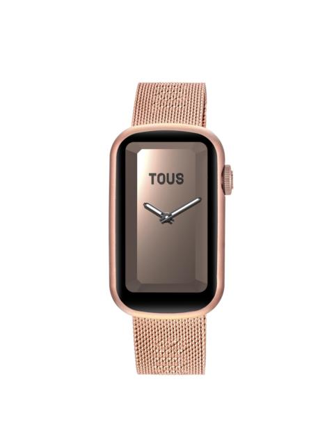 TOUS TOUS T-Band Mesh smartwatch with rose-colored IPRG steel bracelet and aluminum case in rose-colored