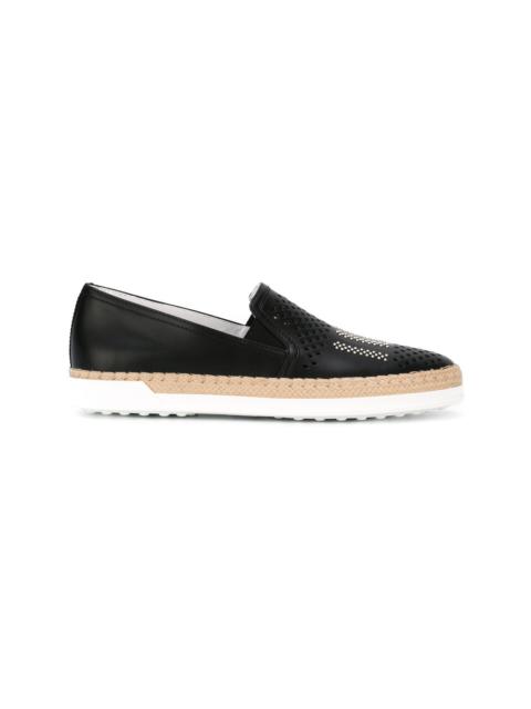 Tod's fringed slip on espadrilles