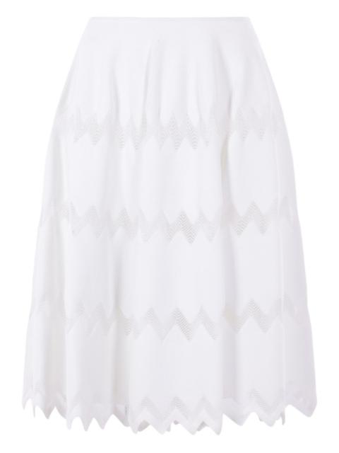 Alaïa zigzag-detail midi skirt