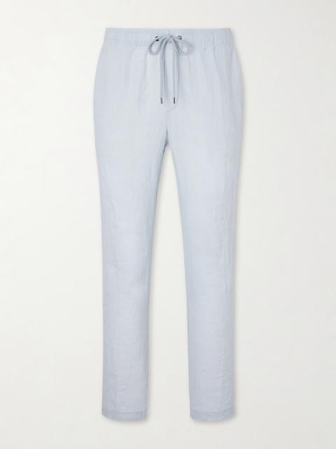 JAMES PERSE Straight-Leg Garment-Dyed Linen Drawstring Trousers