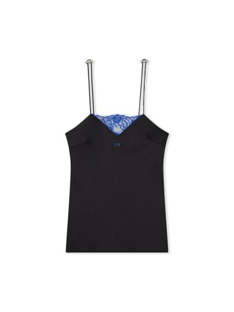 Off-White Satin Lace Slip Camisole