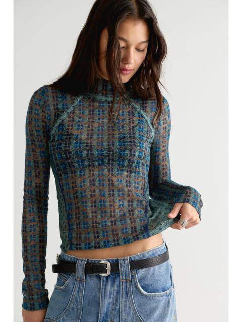 FREE PEOPLE Lyric Sheer Lace Long Sleeve Turtleneck Top