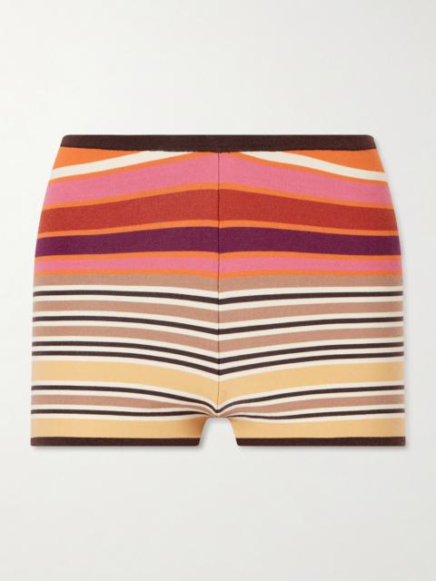 FAITHFULL Playa Striped Jersey Mini Shorts