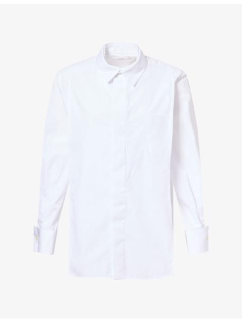 sacai Layered-Collar Oversized Cotton-Blend Shirt