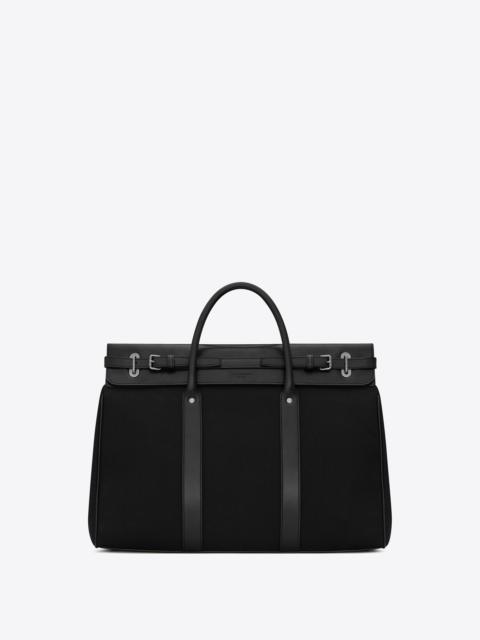 SAINT LAURENT verneuil duffle in canvas and smooth leather