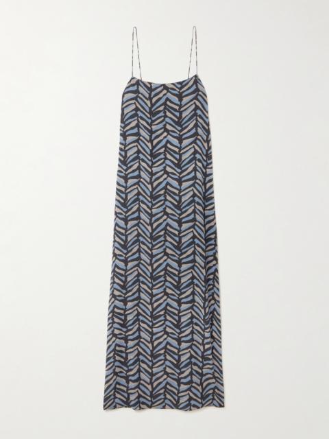MATTEAU Printed Silk-voile Maxi Dress