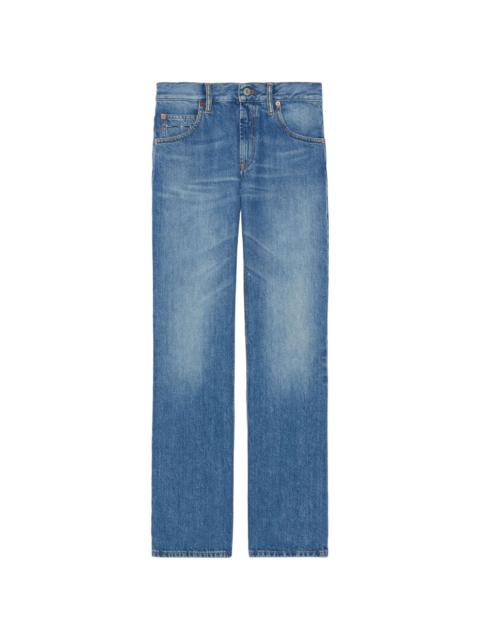 Horsebit-detail straight-leg jeans