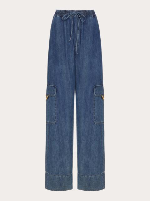 Valentino CHAMBRAY DENIM CARGO PANTS