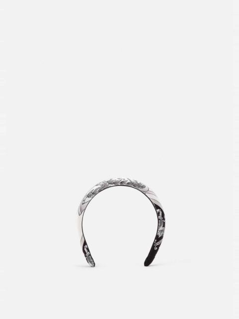 VERSACE Sliver Baroque Silk Headband