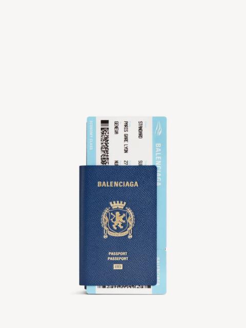 BALENCIAGA Men's Passport Long Wallet 1 Ticket in Passport Blue