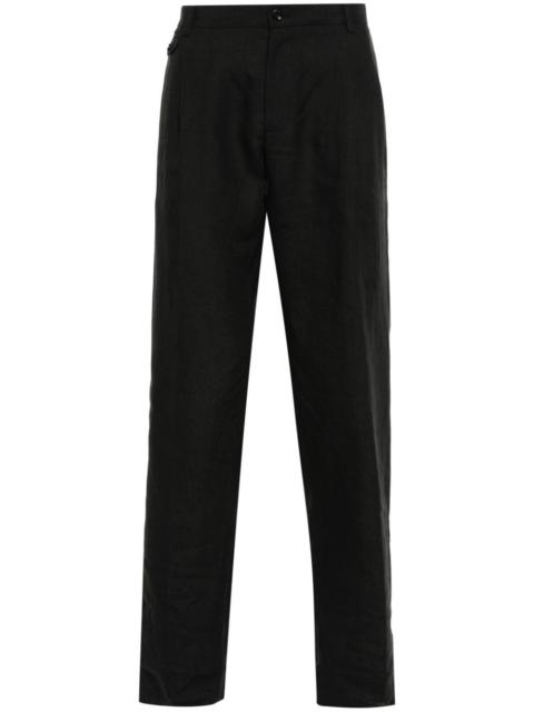 Dolce & Gabbana chambray linen tapered trousers