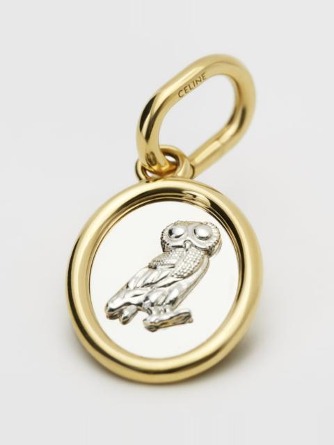 CELINE CELINE CHARMS OWL MEDAL IN BRASS WITH GOLD AND RHODIUM FINISH