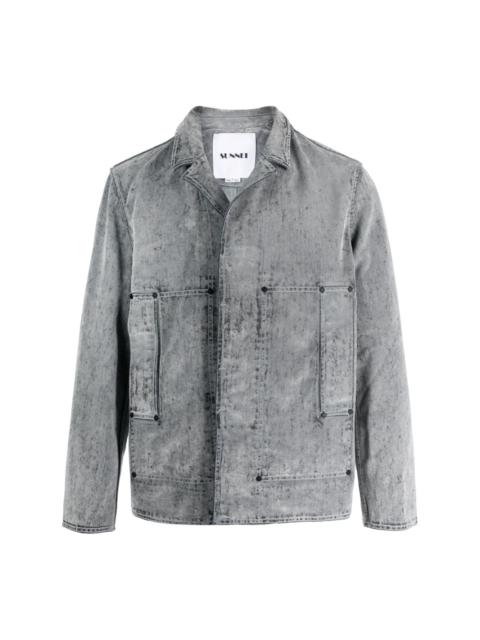 concealed-fastening denim cotton jacket