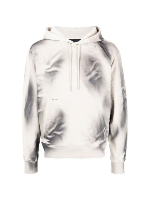 abstract-print cotton hoodie
