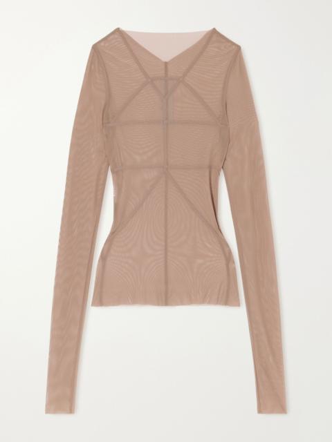 Rick Owens Stretch-tulle T-shirt Beige